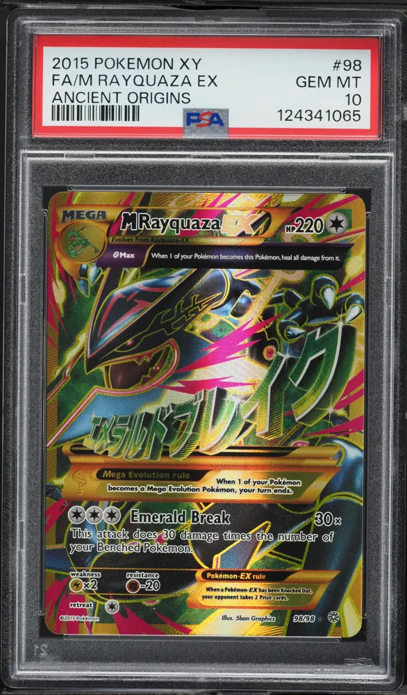 M Rayquaza EX PSA 10 slab